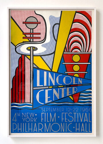 Lincoln Center (Deluxe edition of 100 printed on silver foil) van Roy Lichtenstein, Afdruk te koop op Singulart