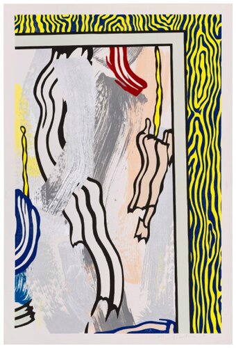 Painting on Blue and Yellow Wall by Roy Lichtenstein, Print for Sale on Singulart