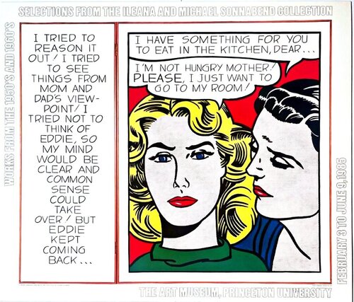 Eddie Diptych: Selections from the Ileana and Michael Sonnabend Collection, rare Princeton University Art Museum poster von Roy Lichtenstein, Druck kaufen auf Singulart