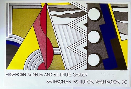 Roy Lichtenstein - 1987 Hirshhorn Museum poster  (Hand signed and inscribed to Oscar by Roy Lichtenstein) by Roy Lichtenstein, 인쇄 for Sale on Singulart