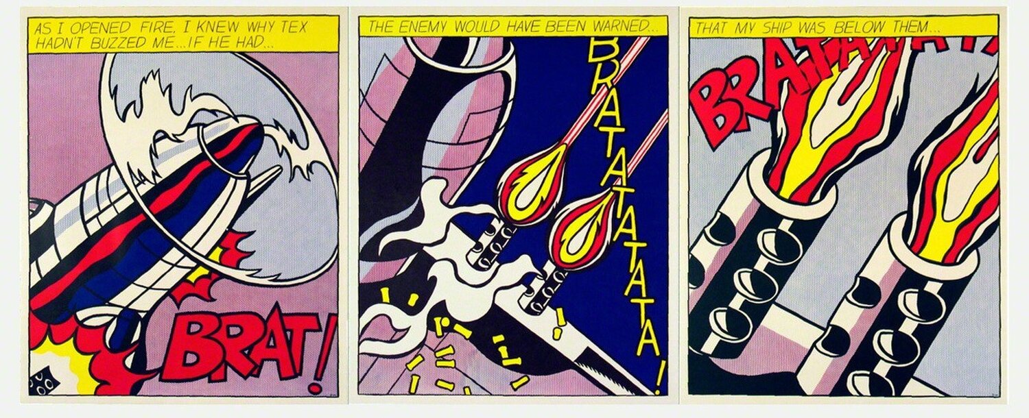 As I Opened Fire Triptych Roy Lichtenstein