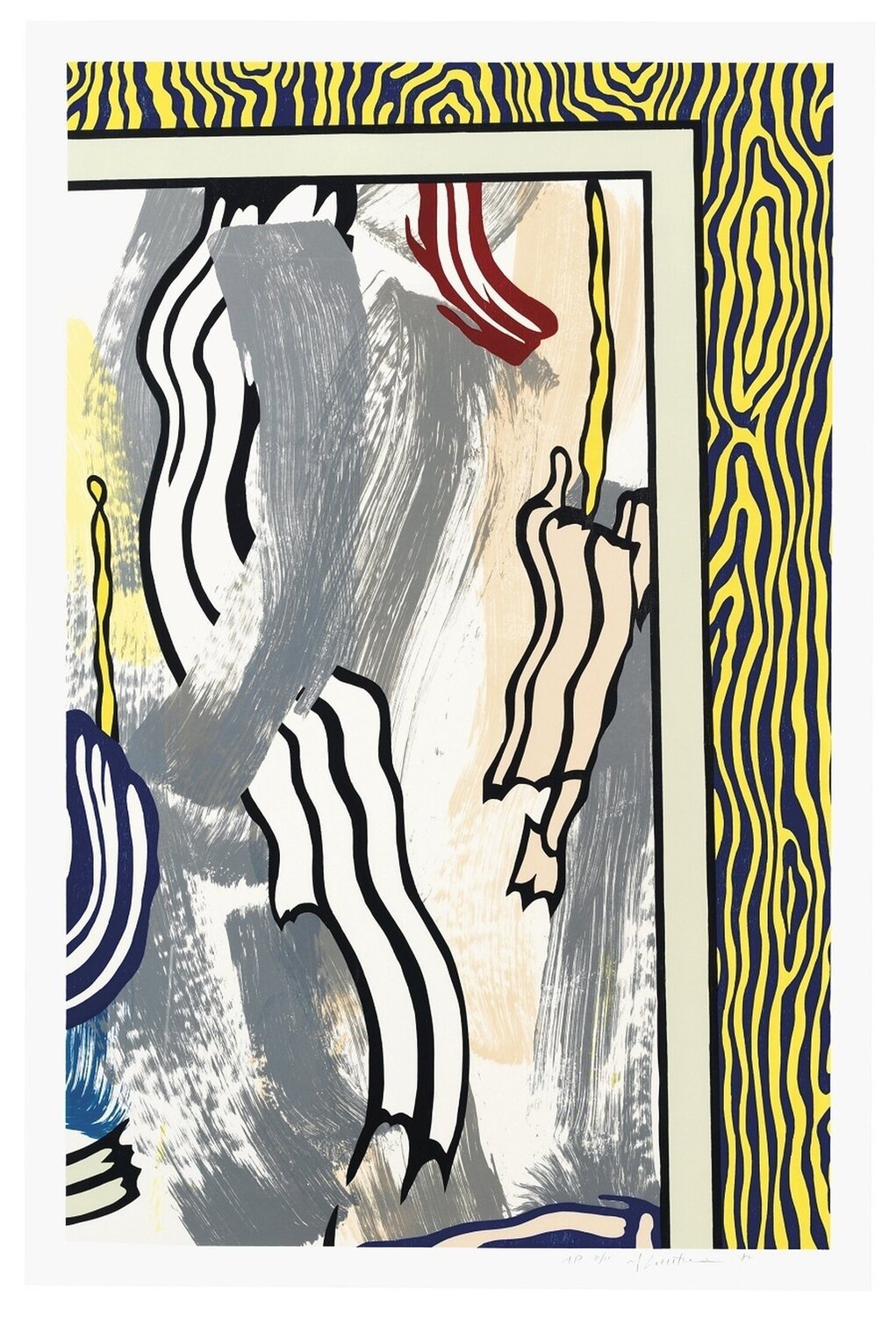Painting on Blue and Yellow Wall Roy Lichtenstein
