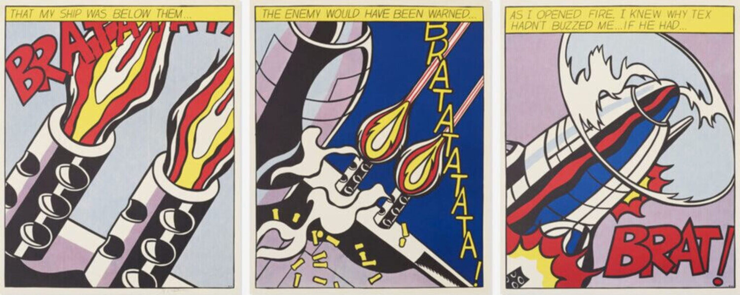 As I Opened Fire Triptych (Set of Three) Roy Lichtenstein
