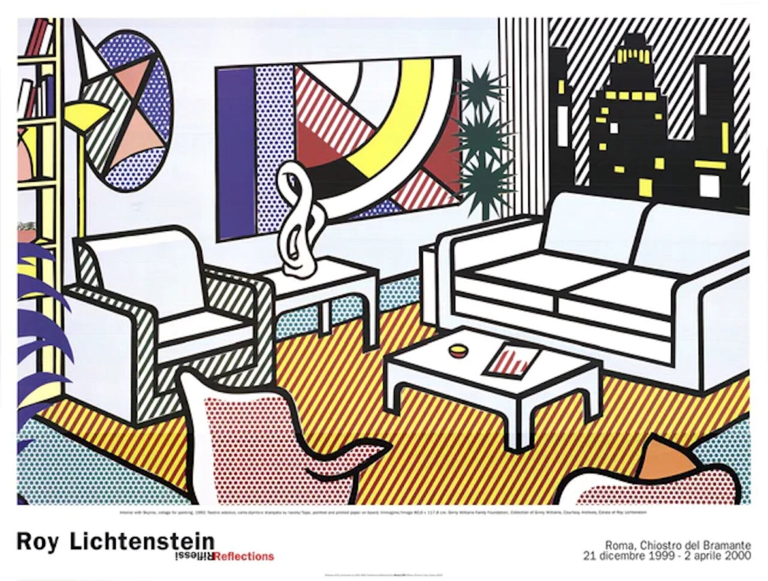 Interior with Skyline, Collage for Painting Roy Lichtenstein Print for sale