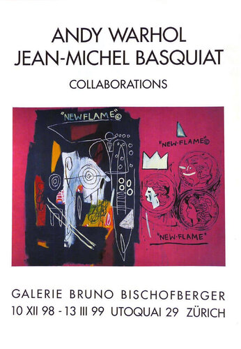 Warhol Basquiat Bruno Bischofberger exhibition poster (Warhol, Basquiat Collaborations) di Jean-Michel Basquiat, Stampa in vendita su Singulart