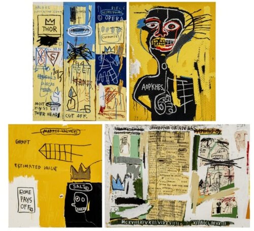 Portfolio II, Charles the First; Cabeza; Rome Pays Off; Jawbone of an Ass, Matching edition numbers di Jean-Michel Basquiat, Stampa in vendita su Singulart