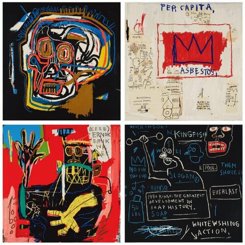 Head; Per Capita; Ernok; Rinso (complete set of 4 works) di Jean-Michel Basquiat, Stampa in vendita su Singulart
