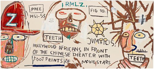Hollywood Africans in Front of the Chinese Theater with Footprints of Movie Stars van Jean-Michel Basquiat, Afdruk te koop op Singulart
