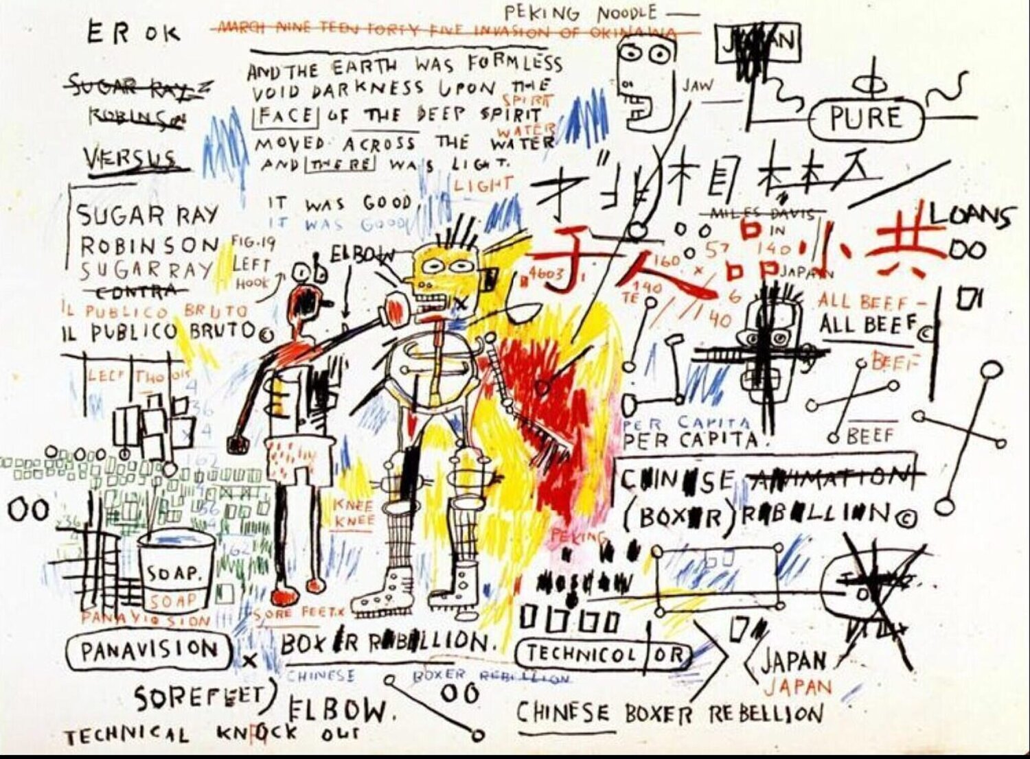 Boxer Rebellion Jean-Michel Basquiat Stampa in vendita