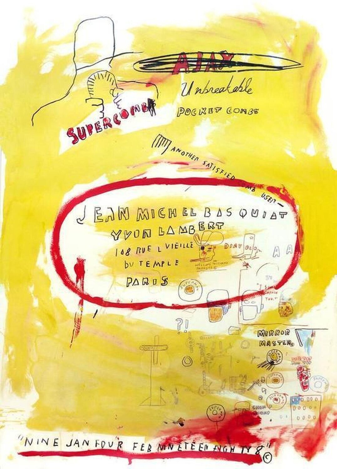 Supercomb Jean-Michel Basquiat Stampa in vendita