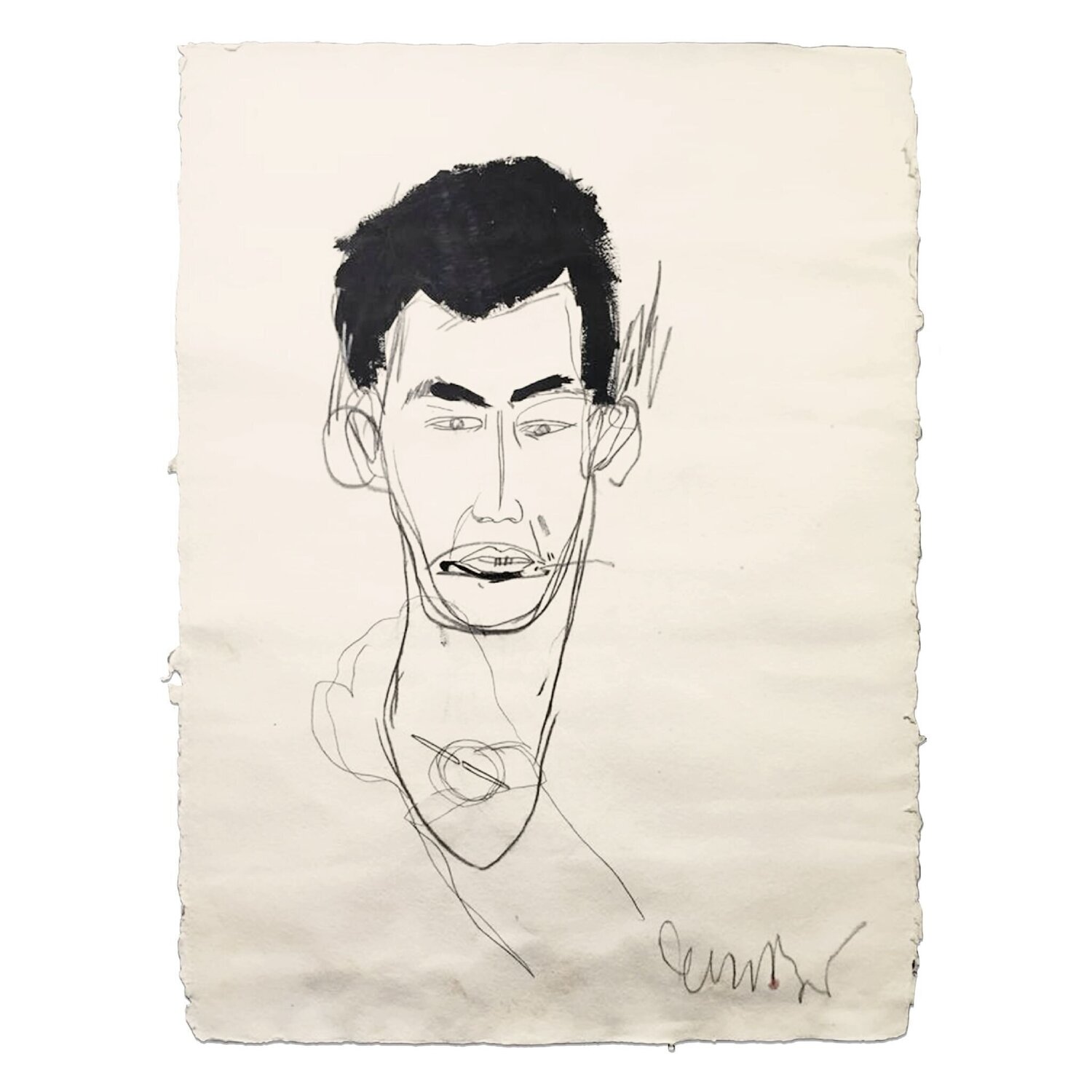 Untitled (Agusto Bugarin with Swatch Watch) Jean-Michel Basquiat Opera su carta in vendita