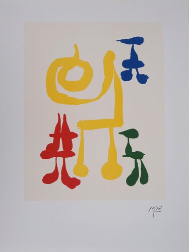 Une mère et ses enfants surréalistes, Lithographie signée by Joan Miró, Print for Sale on Singulart