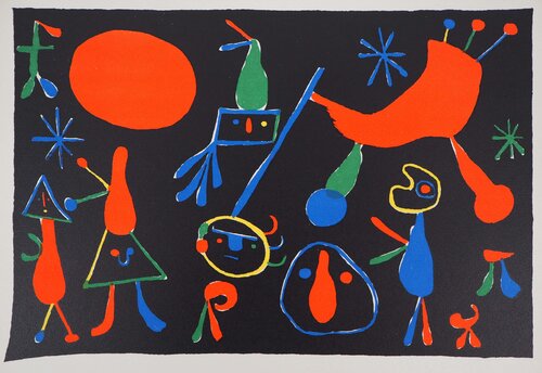 Personnages dans les étoiles Joan Miró