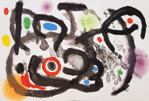 Lithographier Originale (one plate from Ceramique Murale pour Harvard) Joan Miró