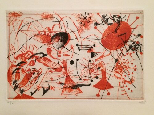 Série noire et rouge:  one plate di Joan Miró, Stampa in vendita su Singulart