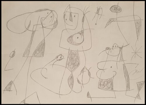 Personnages  et Oiseau Dans la Nuit di Joan Miró, Opera su carta in vendita su Singulart