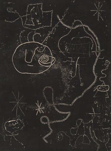 Petite fille sautant a la  Corde, femmes, Oiseaux (Little Girl Jumping at the Rope, Women, Birds) di Joan Miró, Stampa in vendita su Singulart