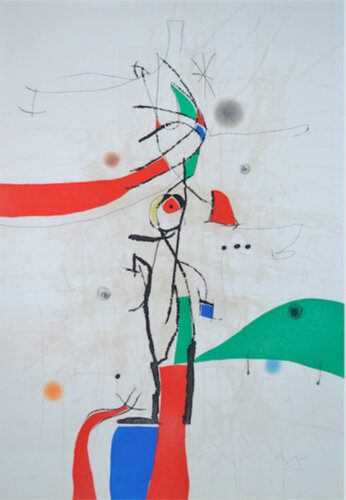 Demi Mondaine A Sa Fenetre - D742 di Joan Miró, Stampa in vendita su Singulart