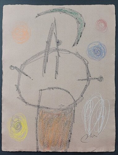 Personaje delante de la luna di Joan Miró, Opera su carta in vendita su Singulart