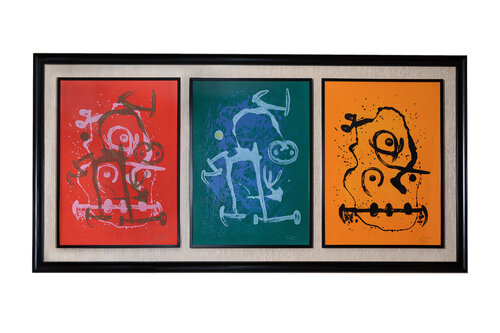 Chevauchée-rouge et brun l'illettré-vert et bleu le polyglotte orange di Joan Miró, Pittura in vendita su Singulart