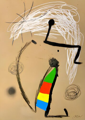 Jeune fille regardant l’horizon van Joan Miró, Schilderij te koop op Singulart