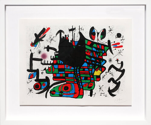 “Homentage a Joan Prats Plate XIII” Modern Abstract Surrealist Lithograph van Joan Miró, Afdruk te koop op Singulart