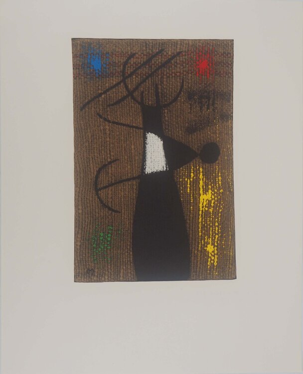Maternité, Femme et enfant, Lithographie signée Joan Miró