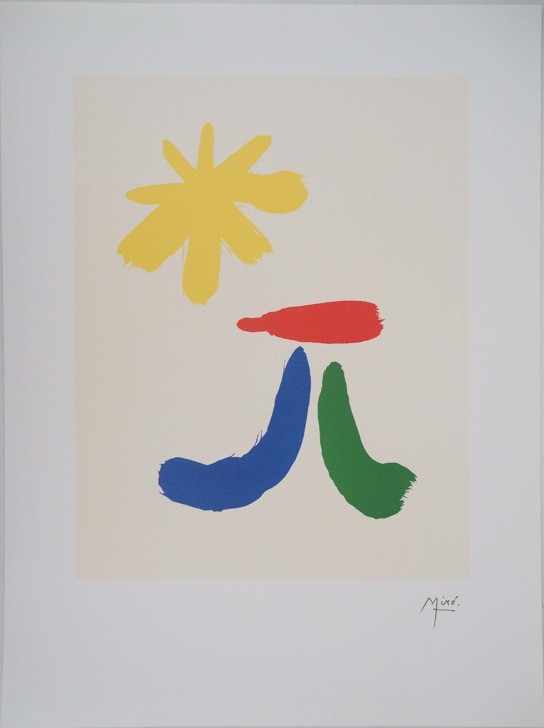 Cabane sous le soleil, Lithographie signée Joan Miró Afdruk te koop
