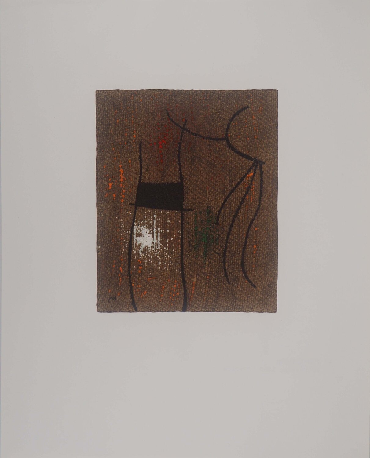 Femme abstraite, Lithographie signée Joan Miró Impresión en venta