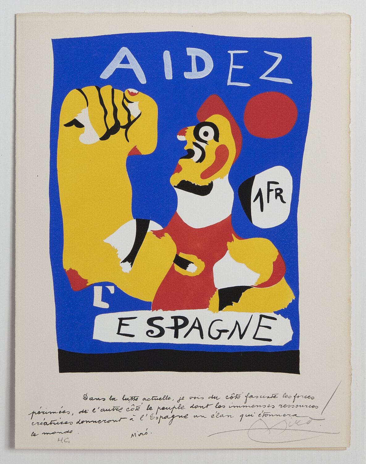 Aidez L'Espagne (Help Spain) Joan Miró