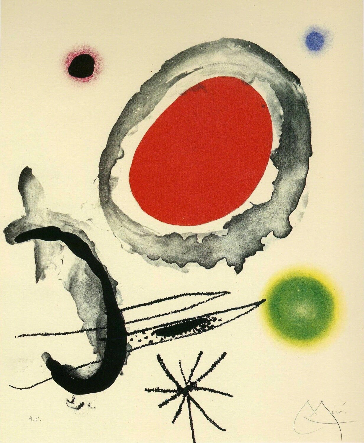 Oiseau entre deux astres Joan Miró