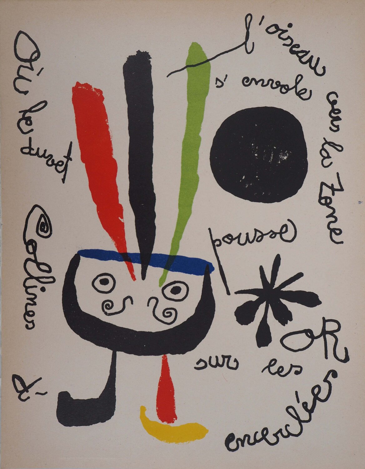 L’oiseau surréaliste, Lithographie originale Joan Miró Print for sale