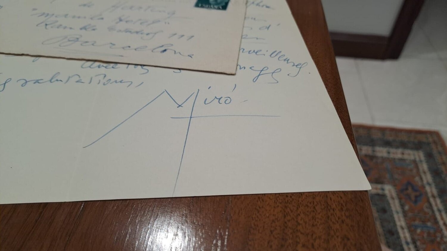 Unpublished autograph letter from Joan Miró, with artistic signature (plus original envelope) Joan Miró Werk auf Papier zu verkaufen