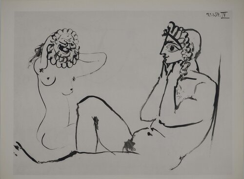 Comédie Humaine, Séduction masquée, Héliogravure Pablo Picasso