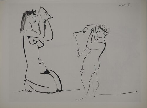 Comédie Humaine, Le jeu du masque, Héliogravure Pablo Picasso