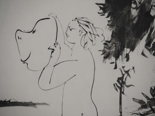 Les deux femmes aux masques antique di Pablo Picasso, Stampa in vendita su Singulart