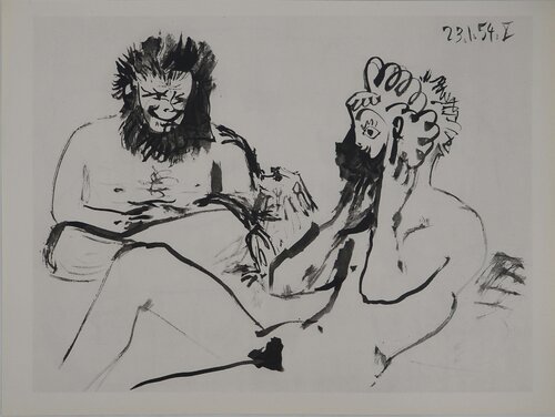 Comédie Humaine, Moment sensuel et le petit singe, Héliogravure by Pablo Picasso, Print for Sale on Singulart