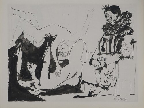 Comédie Humaine, Les acrobates et le clown, Héliogravure by Pablo Picasso, Print for Sale on Singulart