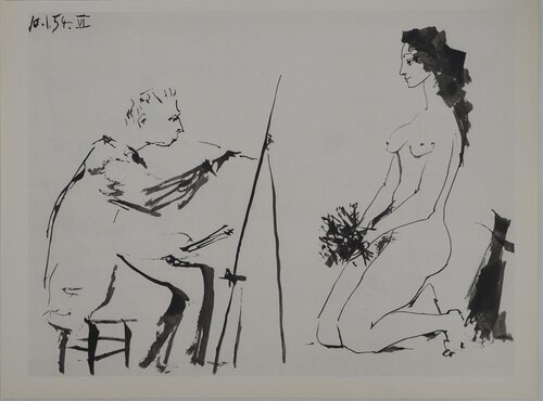 Comédie Humaine, Nu au bouquet de l'artiste, Héliogravure by Pablo Picasso, Print for Sale on Singulart
