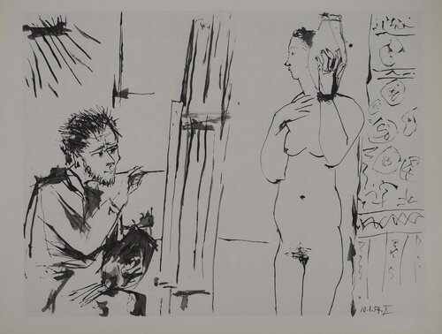 Comédie Humaine, Le peintre et la muse au vase, Héliogravure by Pablo Picasso, Print for Sale on Singulart