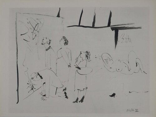Comédie Humaine, La visite de l'atelier, Héliogravure Pablo Picasso