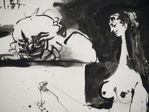 Le couple admirant un singe Pablo Picasso