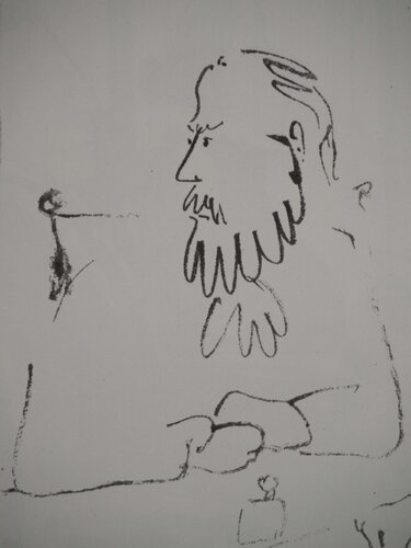 Les deux amis dans l'atelier van Pablo Picasso, Afdruk te koop op Singulart