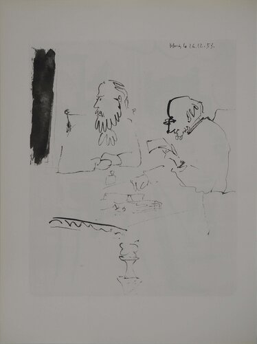 Comédie Humaine, Les deux amis dans l'atelier, Héliogravure by Pablo Picasso, Print for Sale on Singulart