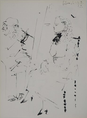 Comédie Humaine, Peintre exécutant un portrait bourgeois, Héliogravure by Pablo Picasso, Print for Sale on Singulart