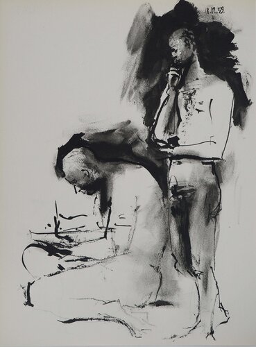 Comédie Humaine, Les deux dessinateurs, Héliogravure by Pablo Picasso, Print for Sale on Singulart