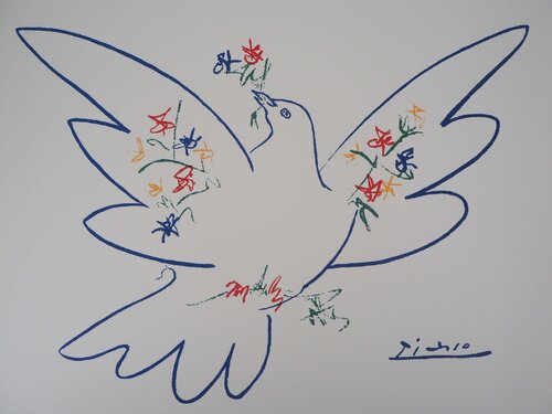 Colombe aux rameaux de fleurs Pablo Picasso