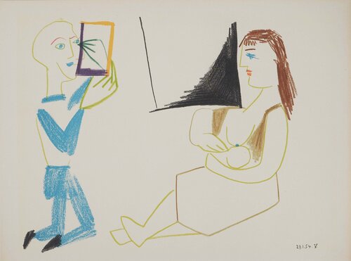 Artiste, femme et enfant, Lithographie by Pablo Picasso, Print for Sale on Singulart