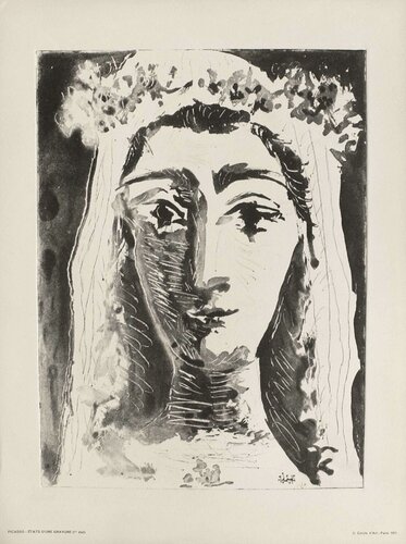 Jacqueline en mariée de face (1) van Pablo Picasso, Afdruk te koop op Singulart