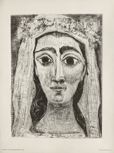 Jacqueline en mariée de face (17) di Pablo Picasso, Stampa in vendita su Singulart